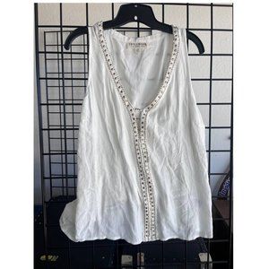 Toyllwind Shirt Women's Size Large Tunic Sleeveless Embroidered